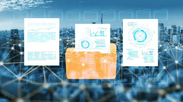 Modern Data Visualization on Documents with Urban Skyline in Background Showing Analysis, Charts and Network Concept for Digital Age. Entropy.