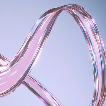 홀로그램 빛이 반사되는 파스텔 톤의 투명한 3D 유체 곡선과 물방울 배경 Iridescent Pastel 3D Fluid Waves And Transparent Background
