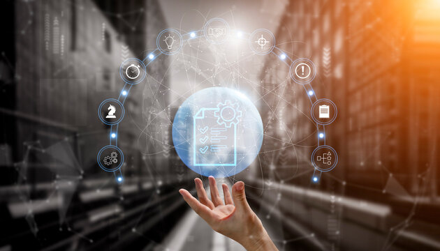 Global project management solutions and services. A strategy for business planning and execution to achieve project goals and objectives worldwide. Motif