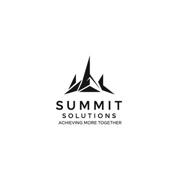 Summit Solutions Logo - Abstract Mountain Peak, Business Growth, Achievement