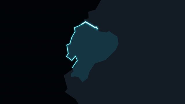 Ecuador Highlighted on World Map with Glowing Zoom Animation