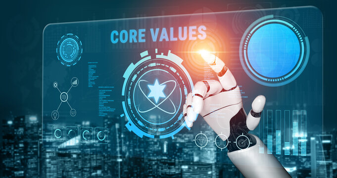 AI guided implementation of corporate core values and business ethics. These AI monitored principles guide the company culture and vision. Motif