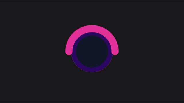 Minimalist pink and purple loading spinner animation for digital interface and user experience 4k progress