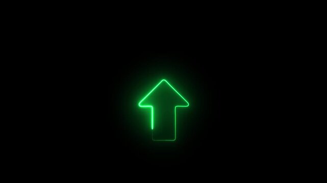 Directional arrow neon glow animation on black background.