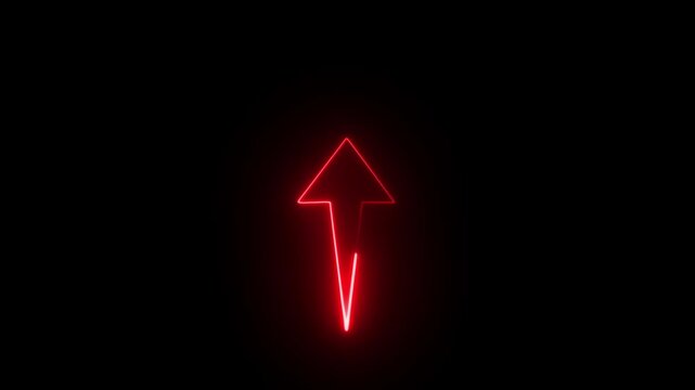 Directional arrow neon glow animation on black background.