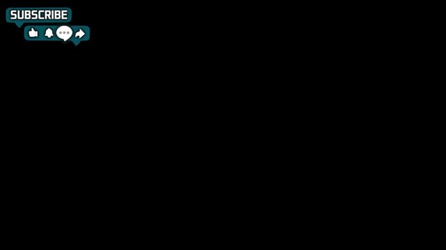 Subscribe Button Animation Pop Up top Left Position with transparent background, can be instantly overlaid onto the video with no complicated editing required.