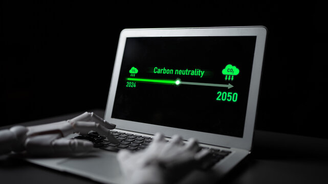 AI helps achieve carbon neutrality by tracking carbon, neutrality, and reduction plans across the 2024 to 2050 timeline Latch