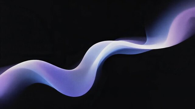 Abstract flowing purple and blue wave on a black background