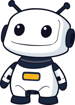 Cute cartoon robot character with antennas