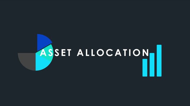 Asset allocation financial concept with pie chart and bar graph animation for business investment analysis and market growth strategy 4k
