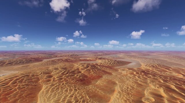 Aerial drone shot of Liwa Desert Dunes. Abu Dhabi. United Arab Emirates