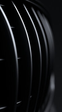 Detail of Modern Black Automotive Radiator Grille Slats