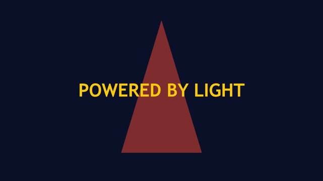 Powered by light minimalist motion with geometric triangle shape and bold typography for renewable energy and technology concepts animation 4k