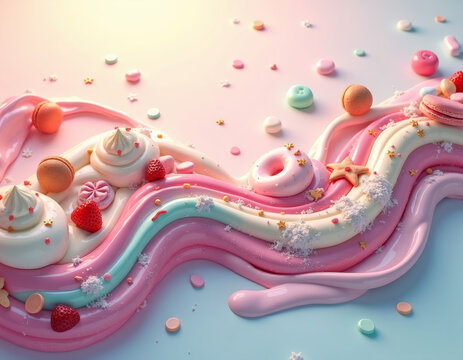 sweet cute abstract background with dessert 