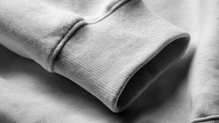 Fototapeta premium Close-up of a light gray sweatshirt sleeve