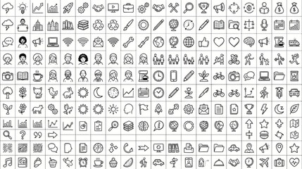 Fototapeta premium Doodle Icon Set for Business and Technology Concepts