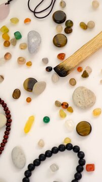 Stones, crystals, and accessories Selective focus.