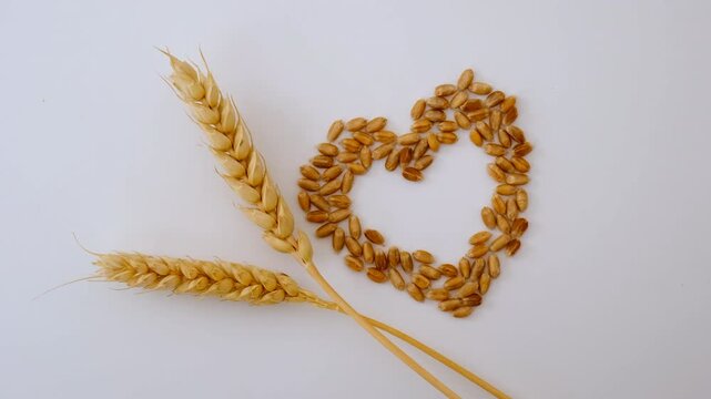 Wheat isolate on a white background. Selective focus.