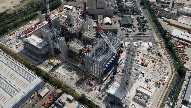 London, United Kingdom - 16 July 2026: Aerial view of Edmonton Energy Recovery Facility Construction