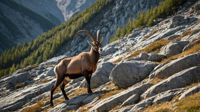 ibex on the mountain