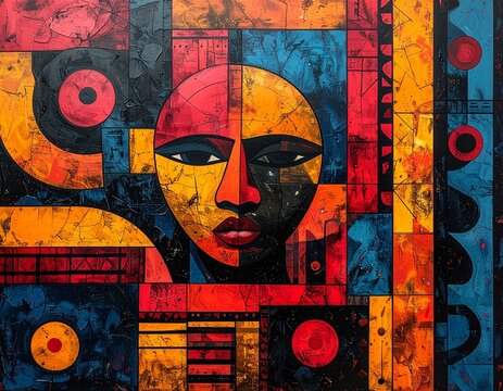 Abstract african pattern, ethnic background, tribal traditonal texture pop art style, Creative design for textiles and merchandise printing
