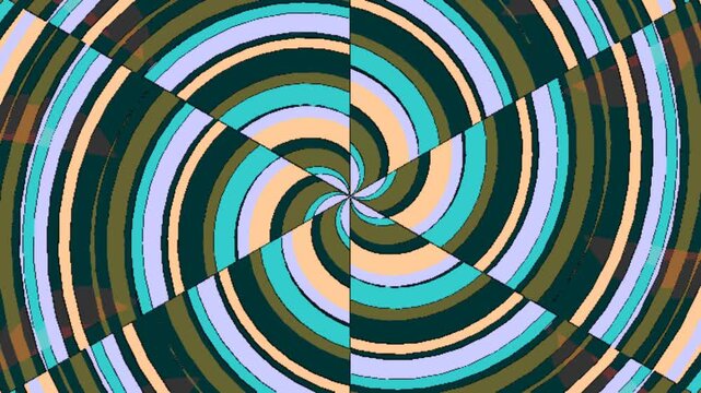 Abstract digital artwork with a geometric spiral pattern, symmetrical circular kaleidoscopic design, suitable for backgrounds, prints, and decorative items.