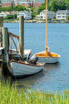 Mystic, Connecticut, USA - Vertical View of Sailboats at Dock
