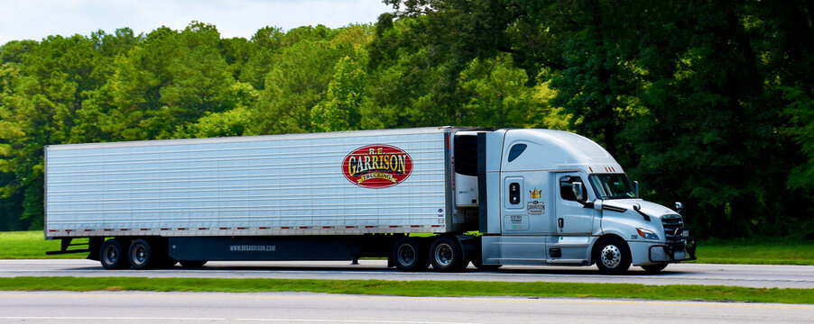 R E Garrison Trucking Vehicle, Interstate 95, North Carolina, USA