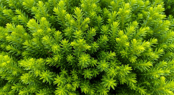 Close up of bright green pine needles on a small conifer tree
