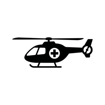 Medical helicopter icon, air ambulance, emergency transport