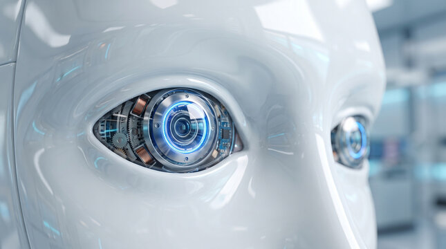 Humanoid Robot Eye With Artificial Intelligence Vision and Advanced Robotics
