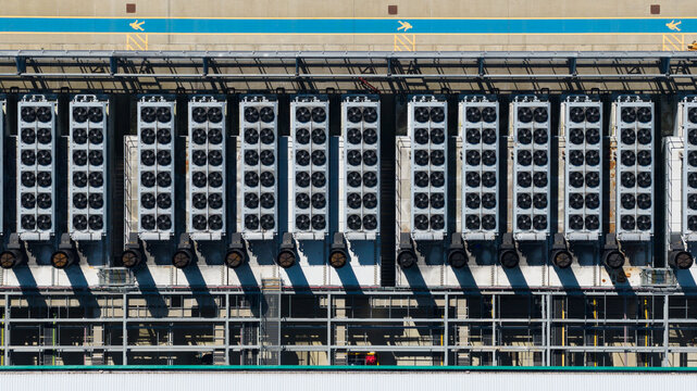 Aerial view of data center in Hemel Hempstead, United Kingdom.