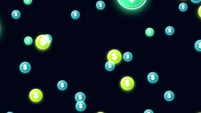 Procedural motio of FLying Dollar Symbol in motion
