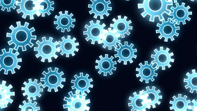 Procedural motion of Interlocking gears industrial or process motion