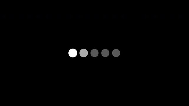 Simple UI Loading Animation Circle Dot Scale Up and Main Opacity Left Right Loop Clean White Transparent Background