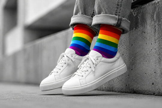 Rainbow Socks Bringing Color to a Black and White World Concept