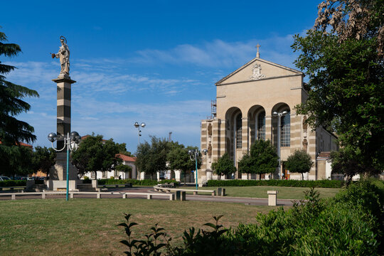 San Marco church, a building of the '30s in a fascist architectural style in Latina, Italy
