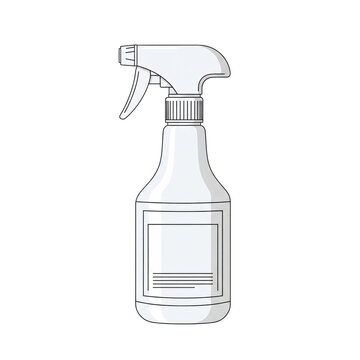 Isolated image of a cleaning spray bottle with a pump sprayer shown on transparent background