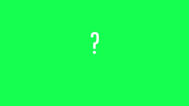 Video Animation Motion Question Mark, with Green Screen