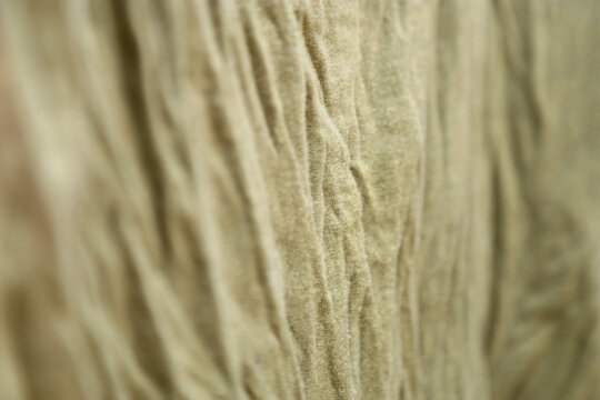 Wrinkled Beige Beige Linen Fabric Texture Background