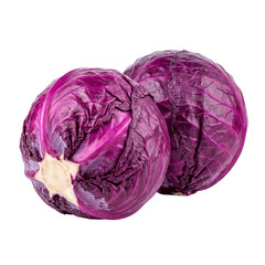 Obraz premium Two Red Cabbages Isolated on White Background