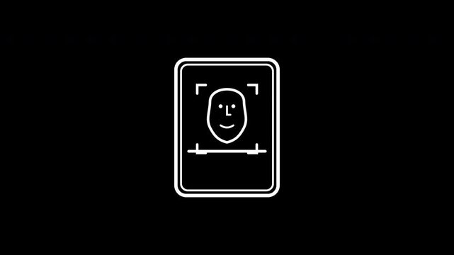 Smartphone biometric face identification recognition scanner outline
