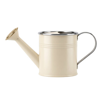 Cream Watering Can Isolated on Transparent Background - Garden Tool