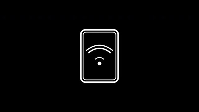 Smartphone wifi signal connection establishing waves outline