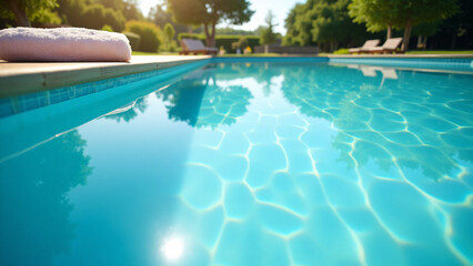 Fototapeta premium Blue Pool Under Summer Sun Commercial Use