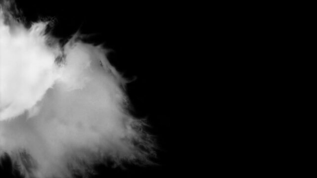 Sideways Moving Clouds Animation, Drifting Cloud Motion, Black and White Cloud Footage