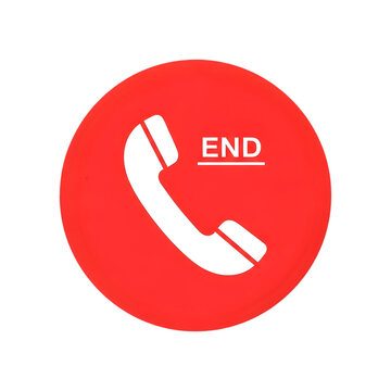 End call icon with red circle and white phone