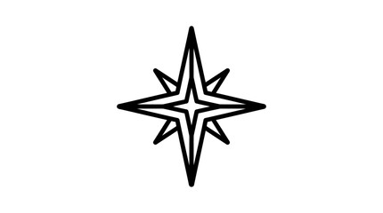 Fototapeta premium Abstract starburst geometric shape icon for navigation and direction