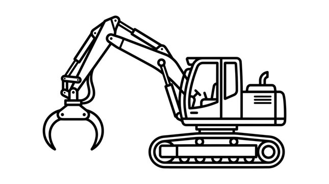Excavator machine with claw arm for industrial work