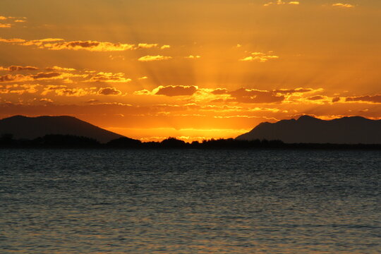 Spectacular sunset at Queens Bay Bowen Queensland Australia